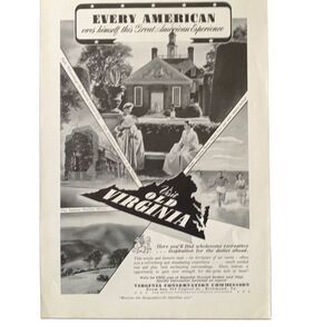 Vintage 1941 Virginia Conservation Commission Ad Advertisement